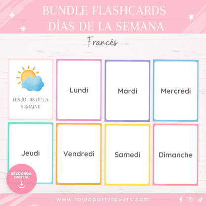 Bundle Flashcards + memorama días de la semana