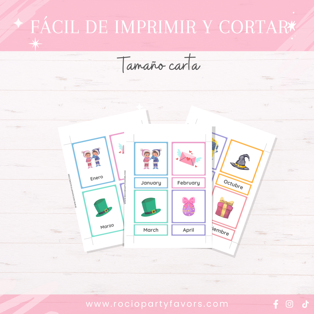 Bundle Flashcards meses del año