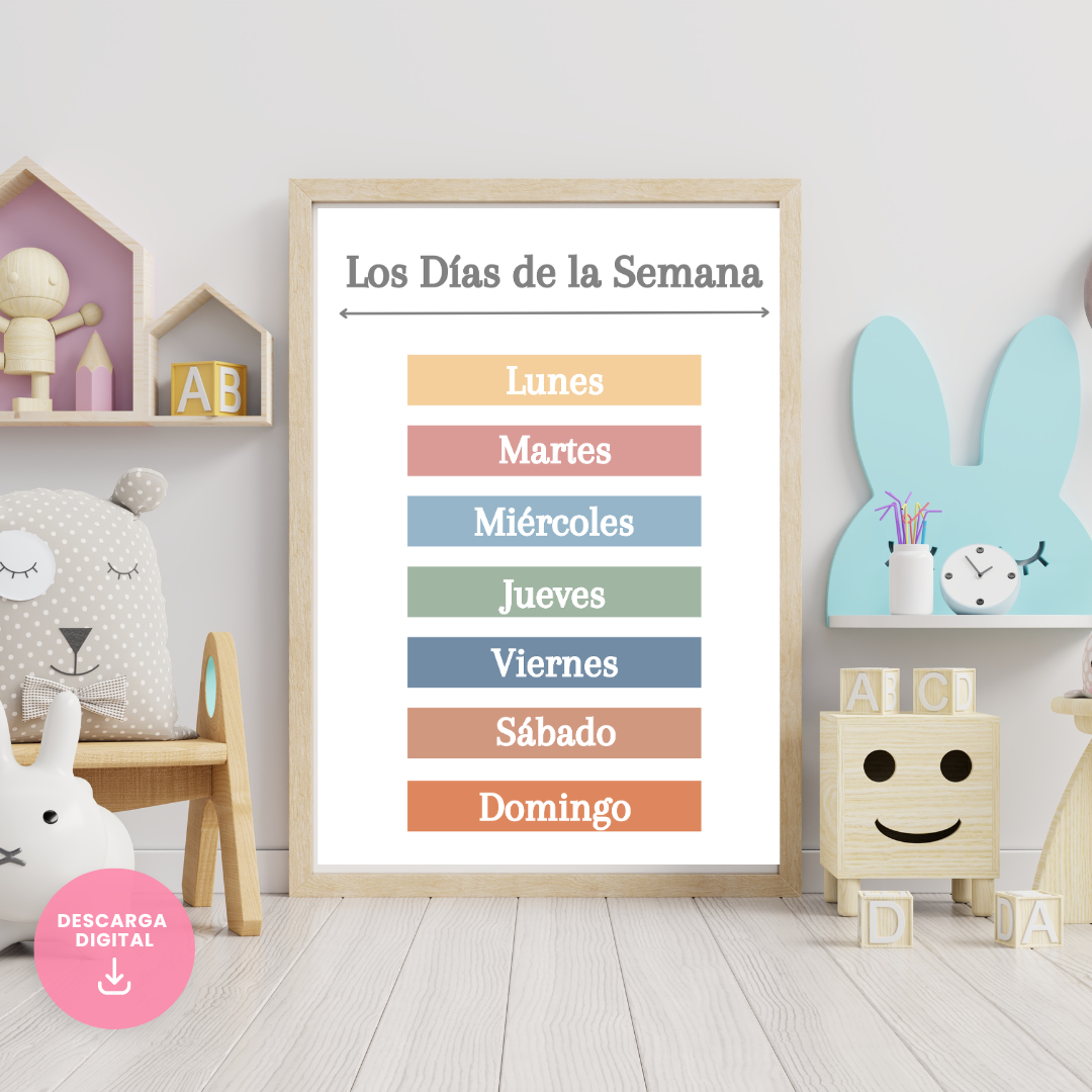 Póster Montessori días de la semana