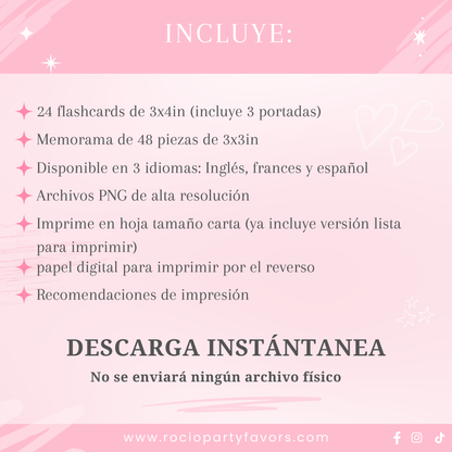 Bundle Flashcards + memorama días de la semana