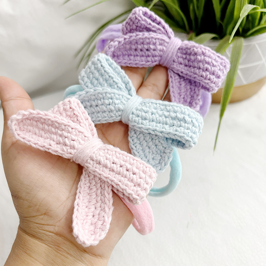 Pigtail bow a crochet